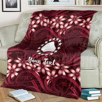 Personalised Cook Islands Mangaia Blanket Tiare Maori Polynesian Waves Tattoo