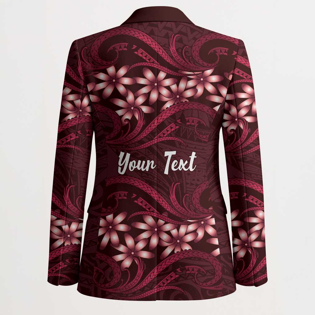 Personalised Cook Islands Mangaia Blazer Tiare Maori Polynesian Waves Tattoo