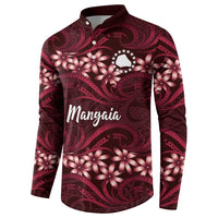 Personalised Cook Islands Mangaia Button Sweatshirt Tiare Maori Polynesian Waves Tattoo
