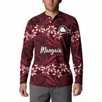 Personalised Cook Islands Mangaia Button Sweatshirt Tiare Maori Polynesian Waves Tattoo