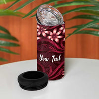 Personalised Cook Islands Mangaia 4 in 1 Can Cooler Tumbler Tiare Maori Polynesian Waves Tattoo