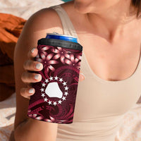 Personalised Cook Islands Mangaia 4 in 1 Can Cooler Tumbler Tiare Maori Polynesian Waves Tattoo