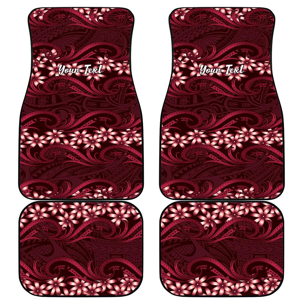 Personalised Cook Islands Mangaia Car Mats Tiare Maori Polynesian Waves Tattoo