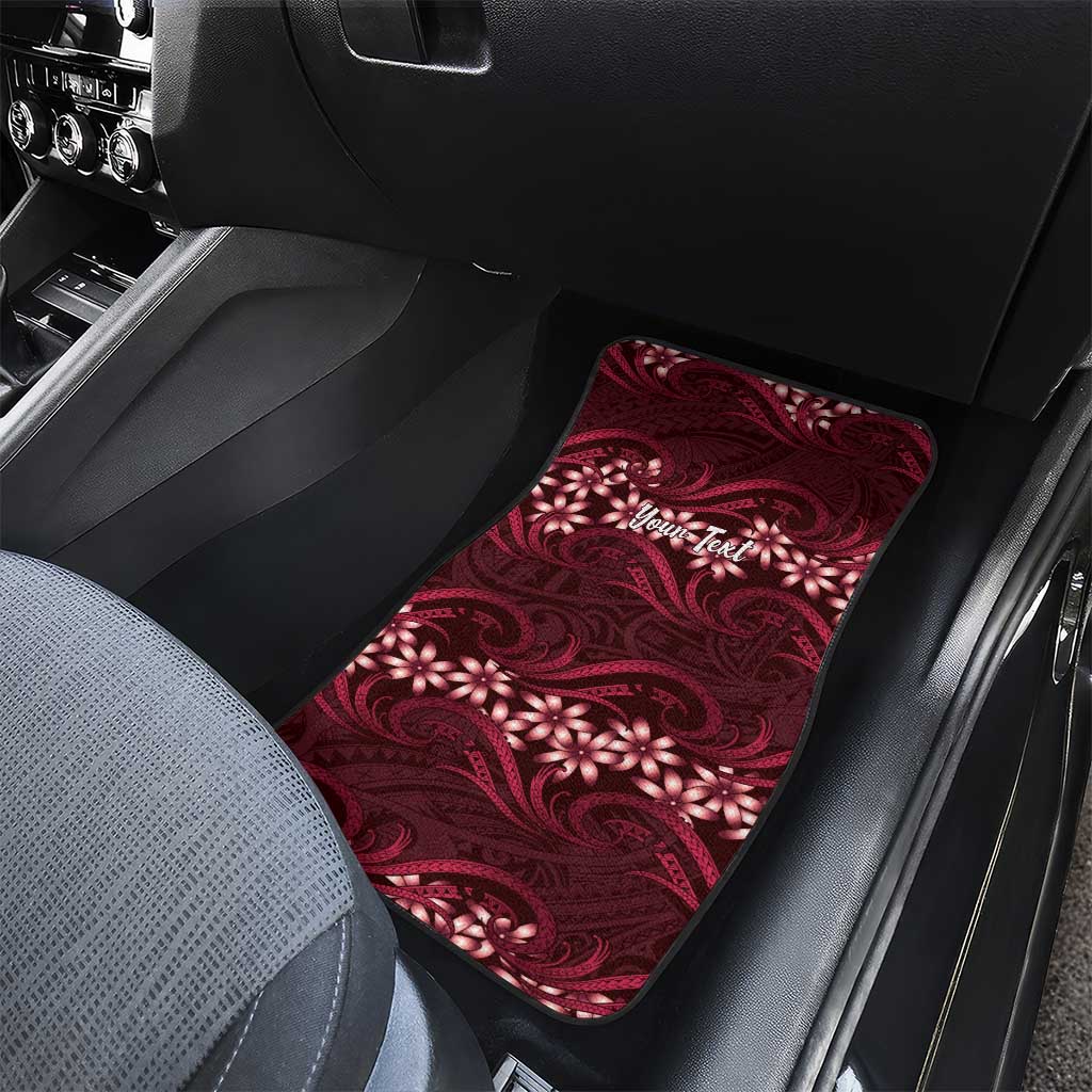 Personalised Cook Islands Mangaia Car Mats Tiare Maori Polynesian Waves Tattoo