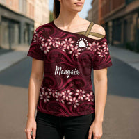 Personalised Cook Islands Mangaia Cross Shoulder Shirt Tiare Maori Polynesian Waves Tattoo