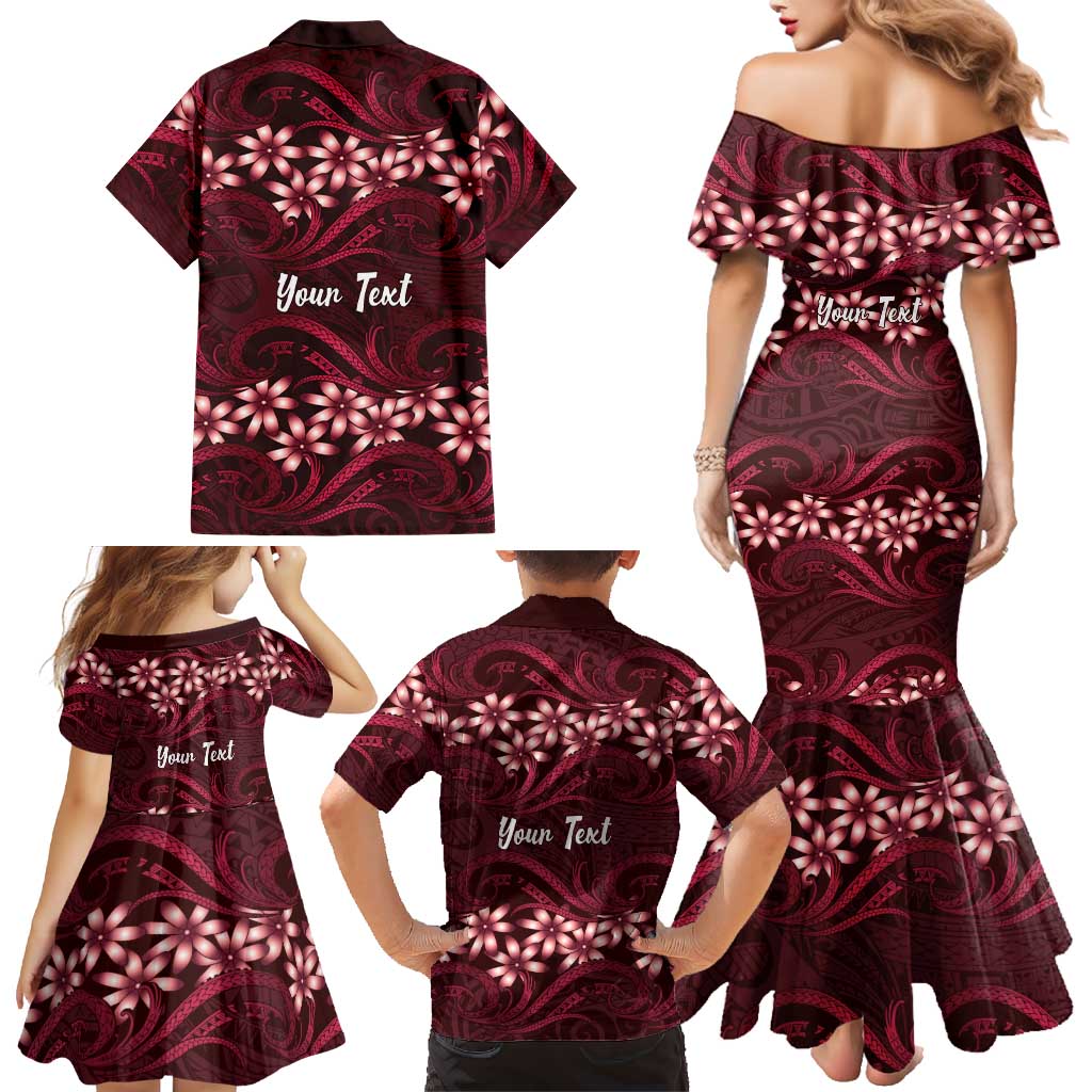 Personalised Cook Islands Mangaia Family Matching Mermaid Dress and Hawaiian Shirt Tiare Maori Polynesian Waves Tattoo LT14 - Polynesian Pride