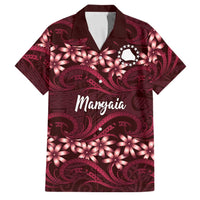 Personalised Cook Islands Mangaia Family Matching Summer Maxi Dress and Hawaiian Shirt Tiare Maori Polynesian Waves Tattoo LT14 Dad's Shirt - Short Sleeve Burgundy - Polynesian Pride