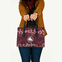 Personalised Cook Islands Mangaia Leather Bag Tiare Maori Polynesian Waves Tattoo