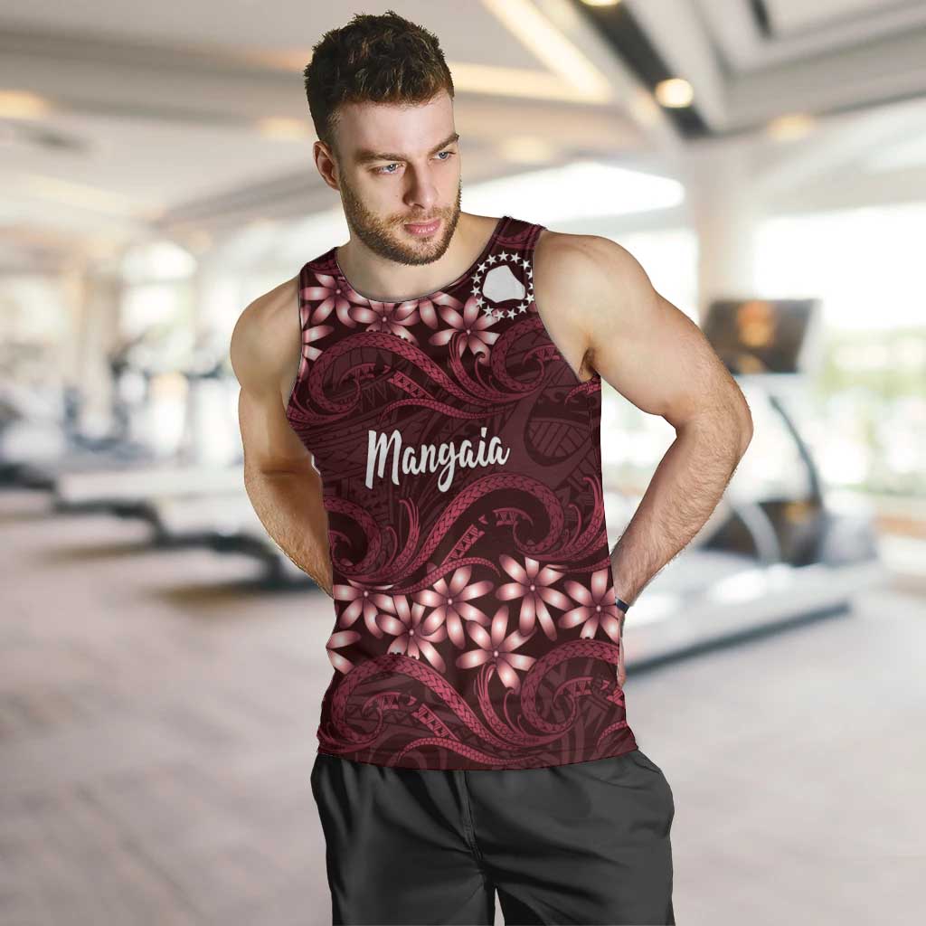 Personalised Cook Islands Mangaia Men Tank Top Tiare Maori Polynesian Waves Tattoo