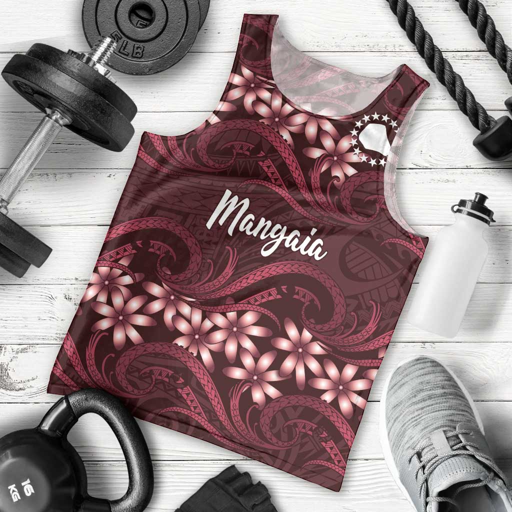 Personalised Cook Islands Mangaia Men Tank Top Tiare Maori Polynesian Waves Tattoo