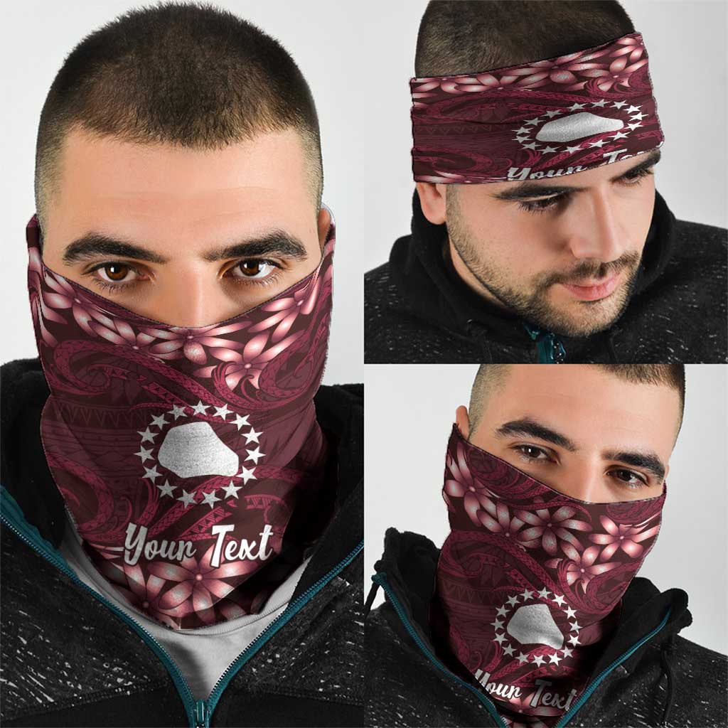 Personalised Cook Islands Mangaia Neck Gaiter Tiare Maori Polynesian Waves Tattoo