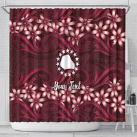 Personalised Cook Islands Mangaia Shower Curtain Tiare Maori Polynesian Waves Tattoo