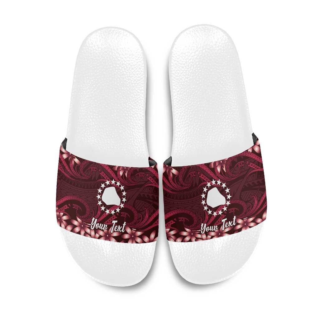 Personalised Cook Islands Mangaia Slide Sandals Tiare Maori Polynesian Waves Tattoo