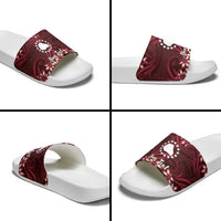 Personalised Cook Islands Mangaia Slide Sandals Tiare Maori Polynesian Waves Tattoo