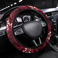 Cook Islands Mangaia Steering Wheel Cover Tiare Maori Polynesian Waves Tattoo