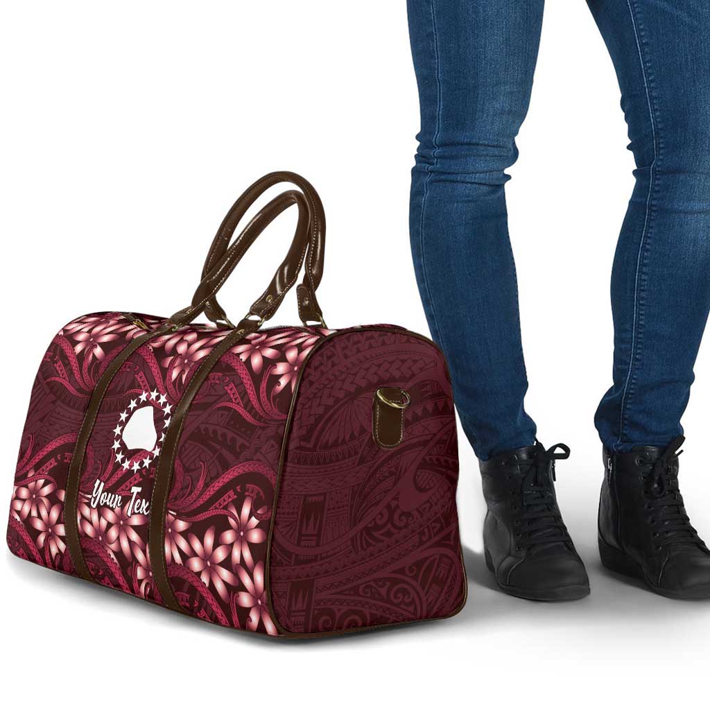 Personalised Cook Islands Mangaia Travel Bag Tiare Maori Polynesian Waves Tattoo