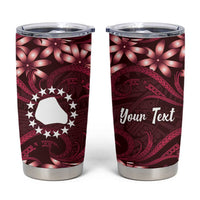 Personalised Cook Islands Mangaia Tumbler Cup Tiare Maori Polynesian Waves Tattoo