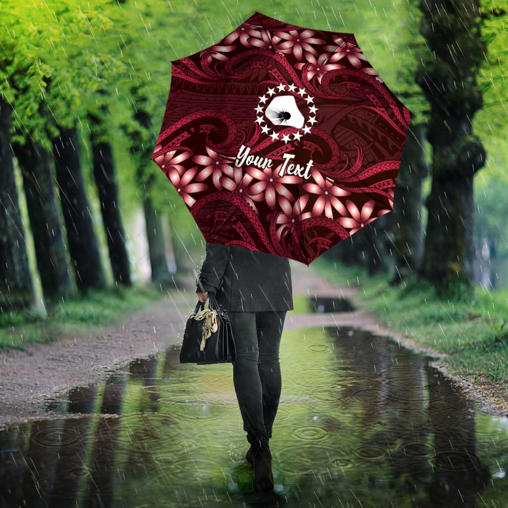 Personalised Cook Islands Mangaia Umbrella Tiare Maori Polynesian Waves Tattoo