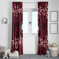 Personalised Cook Islands Mangaia Window Curtain Tiare Maori Polynesian Waves Tattoo