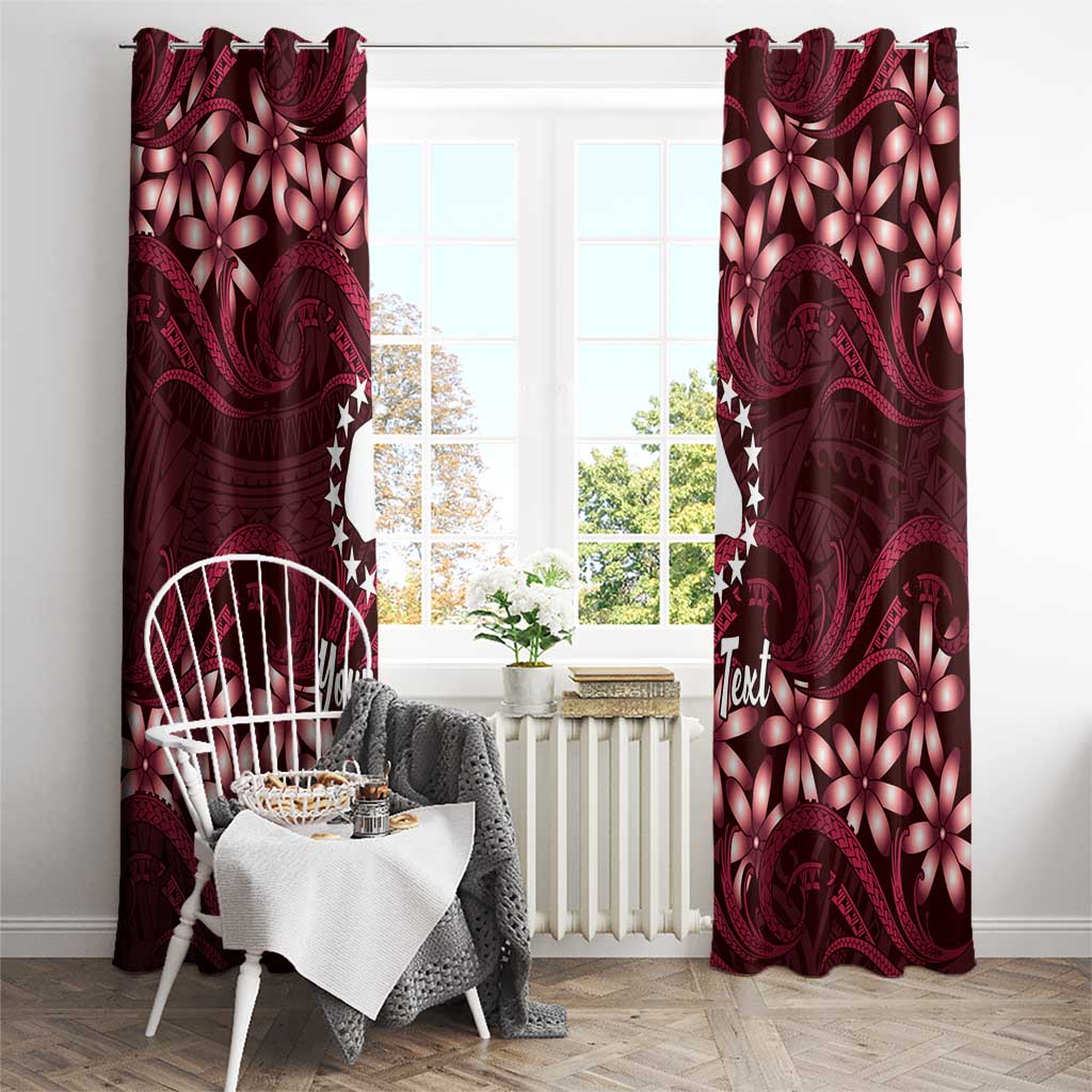 Personalised Cook Islands Mangaia Window Curtain Tiare Maori Polynesian Waves Tattoo