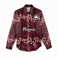 Personalised Cook Islands Mangaia Women Casual Shirt Tiare Maori Polynesian Waves Tattoo