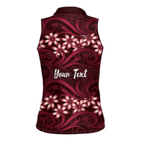 Personalised Cook Islands Mangaia Women Sleeveless Polo Shirt Tiare Maori Polynesian Waves Tattoo LT14 - Polynesian Pride
