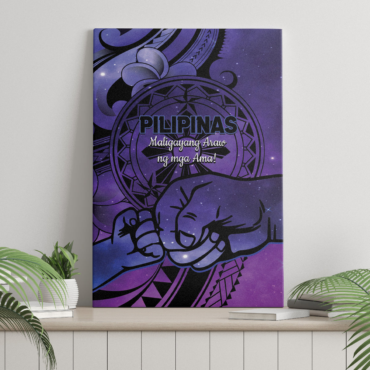 Philippines Father's Day Canvas Wall Art Polynesian Tattoo Galaxy Vibes
