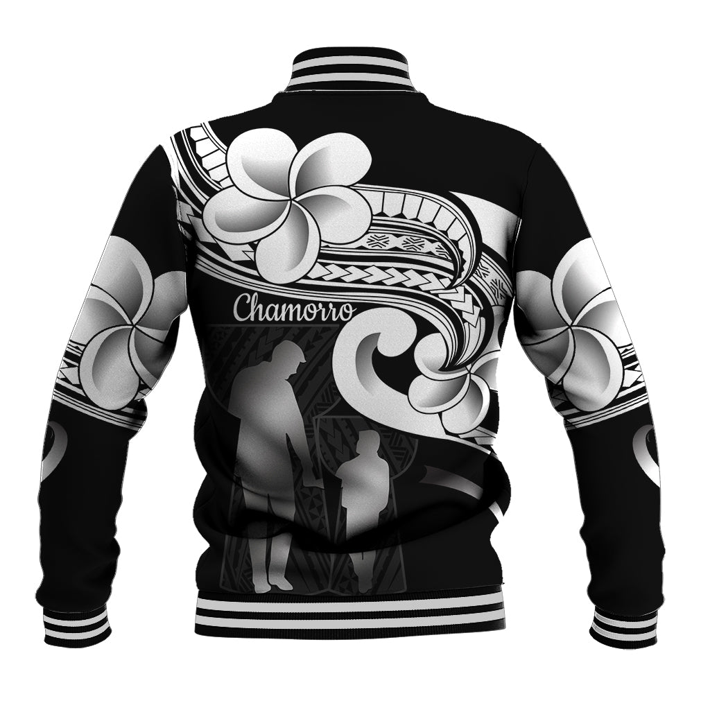 Guam Father's Day Baseball Jacket Chamorro Latte Stone Polynesian Pattern