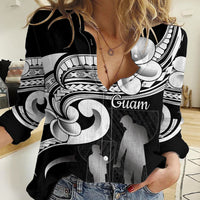 Guam Father's Day Women Casual Shirt Chamorro Latte Stone Polynesian Pattern