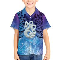 New Zealand Matariki Family Matching Short Sleeve Bodycon Dress and Hawaiian Shirt Aotearoa Maori New Year Manaia Galaxy Vibes