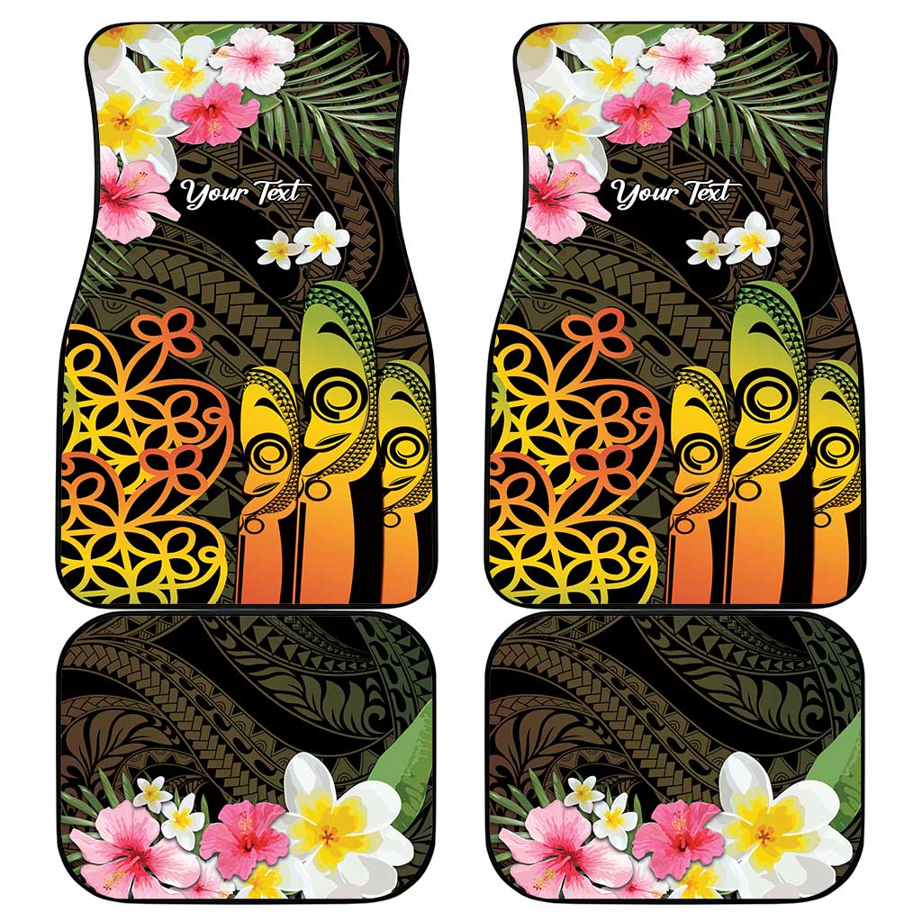 Personalised Vanuatu Independence Day Car Mats Carving Drum Sand Drawing Turtle