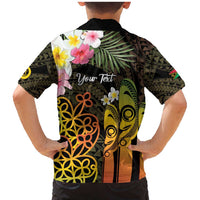 Personalised Vanuatu Independence Day Family Matching Mermaid Dress and Hawaiian Shirt Carving Drum Sand Drawing Turtle LT14 - Polynesian Pride