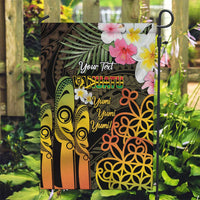 Personalised Vanuatu Independence Day Garden Flag Carving Drum Sand Drawing Turtle