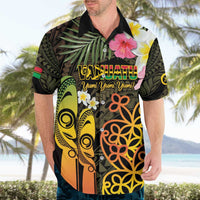 Personalised Vanuatu Independence Day Hawaiian Shirt Carving Drum Sand Drawing Turtle