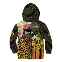 Personalised Vanuatu Independence Day Kid Hoodie Carving Drum Sand Drawing Turtle