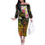 Personalised Vanuatu Independence Day Off The Shoulder Long Sleeve Dress Carving Drum Sand Drawing Turtle