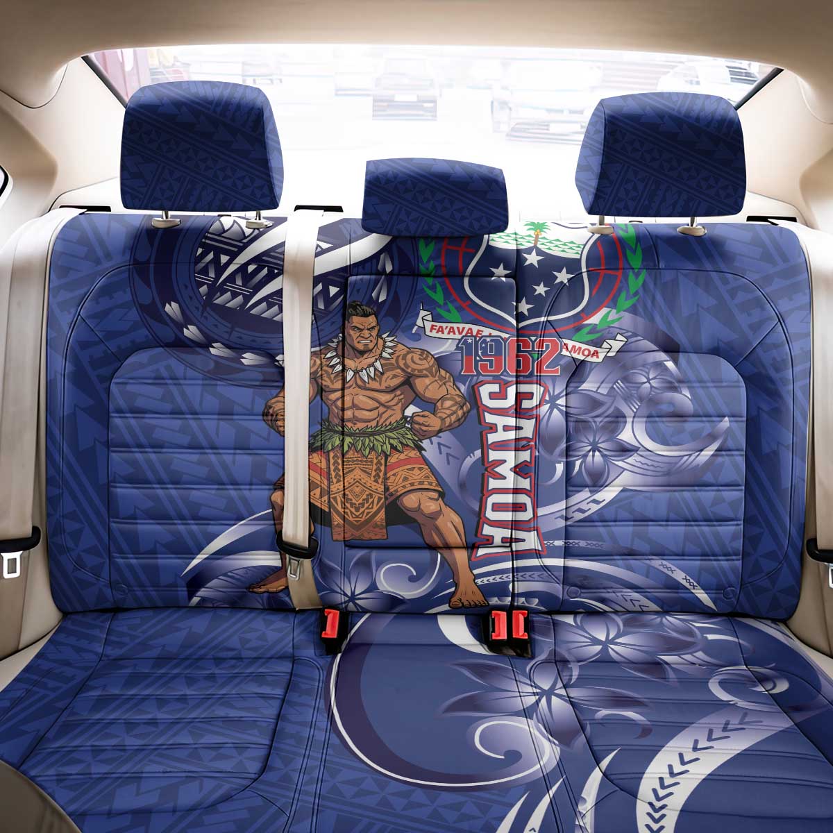 Samoa Independence Day Back Car Seat Cover 1962 Proud Samoan Warrior