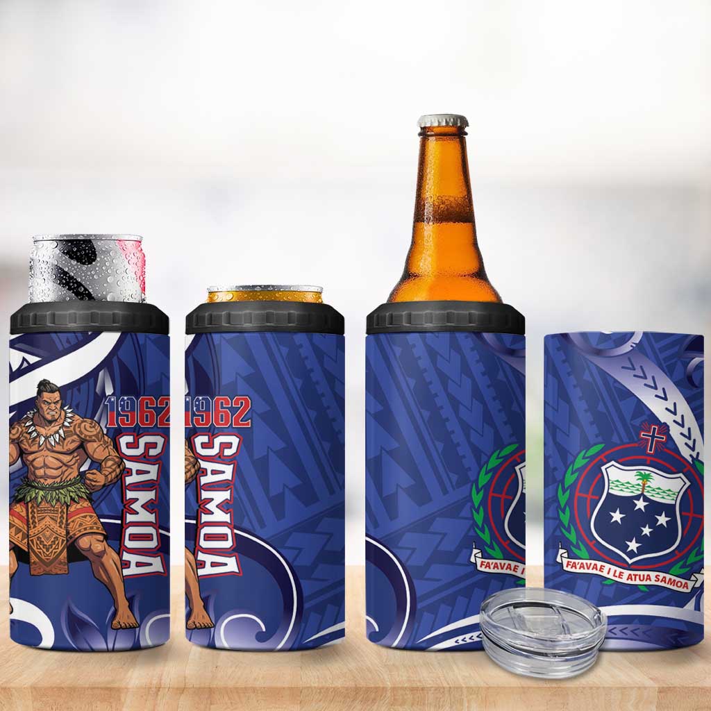 Samoa Independence Day 4 in 1 Can Cooler Tumbler 1962 Proud Samoan Warrior