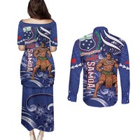Samoa Independence Day Couples Matching Puletasi and Long Sleeve Button Shirt 1962 Proud Samoan Warrior