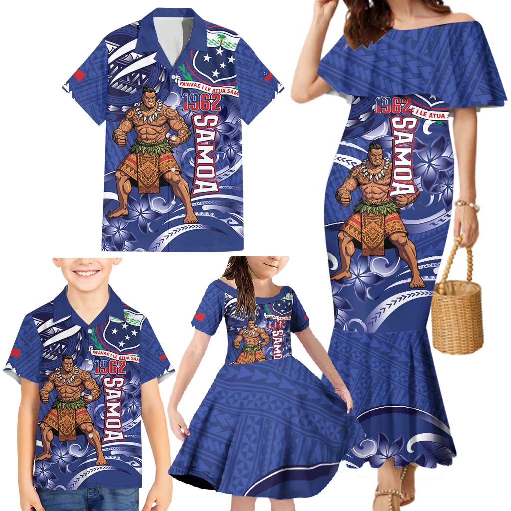 Samoa Independence Day Family Matching Mermaid Dress and Hawaiian Shirt 1962 Proud Samoan Warrior