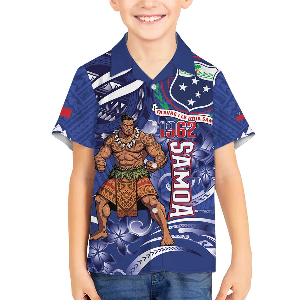 Samoa Independence Day Family Matching Off Shoulder Maxi Dress and Hawaiian Shirt 1962 Proud Samoan Warrior