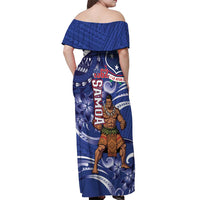Samoa Independence Day Off Shoulder Maxi Dress 1962 Proud Samoan Warrior