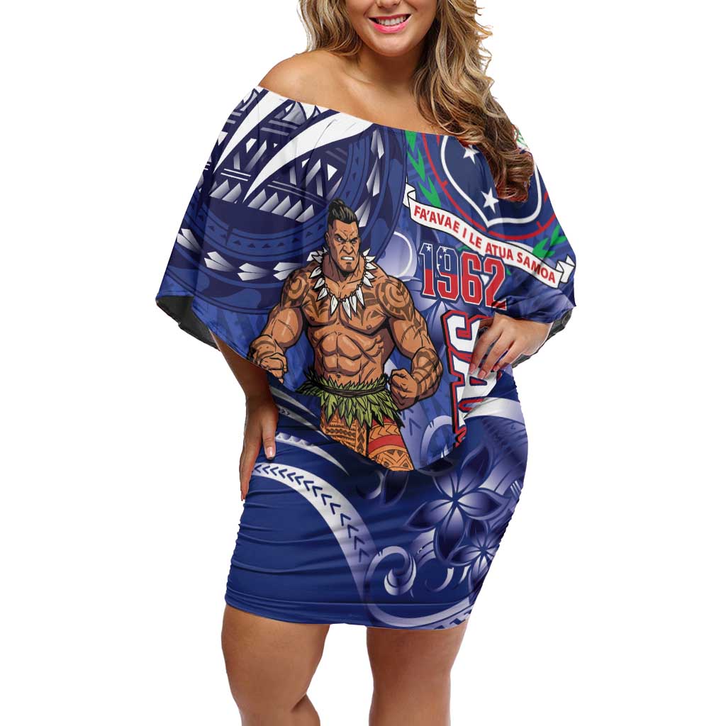 Samoa Independence Day Off Shoulder Short Dress 1962 Proud Samoan Warrior