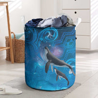 Paikea New Zealand Matariki Laundry Basket Humpback Whale Taniko Motifs Ocean Vibes