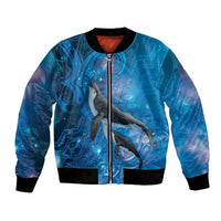 Paikea New Zealand Matariki Bomber Jacket Humpback Whale Taniko Motifs Ocean Vibes
