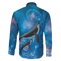 Paikea New Zealand Matariki Family Matching Long Sleeve Bodycon Dress and Hawaiian Shirt Humpback Whale Taniko Motifs Ocean Vibes LT14 - Polynesian Pride
