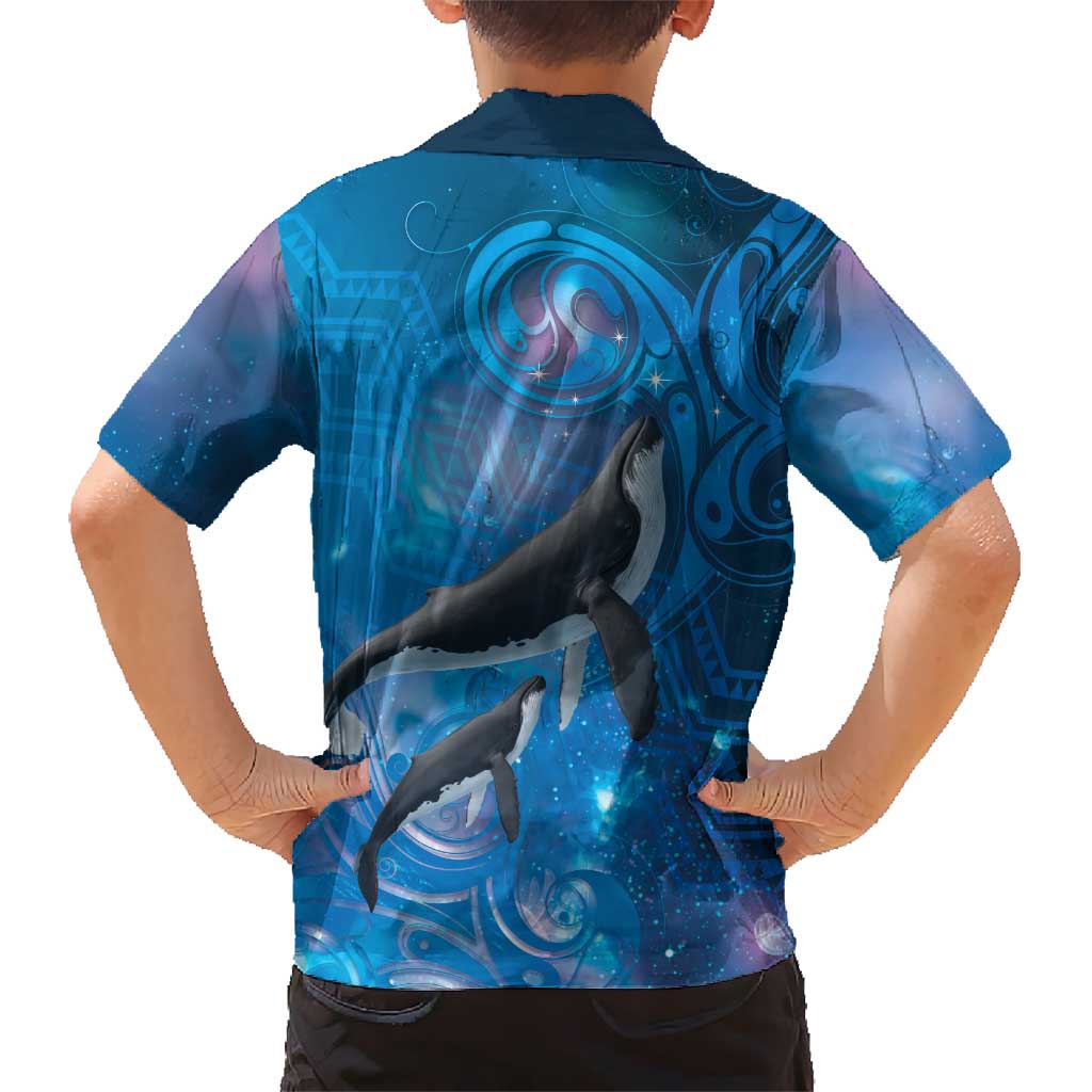 Paikea New Zealand Matariki Family Matching Mermaid Dress and Hawaiian Shirt Humpback Whale Taniko Motifs Ocean Vibes LT14 - Polynesian Pride