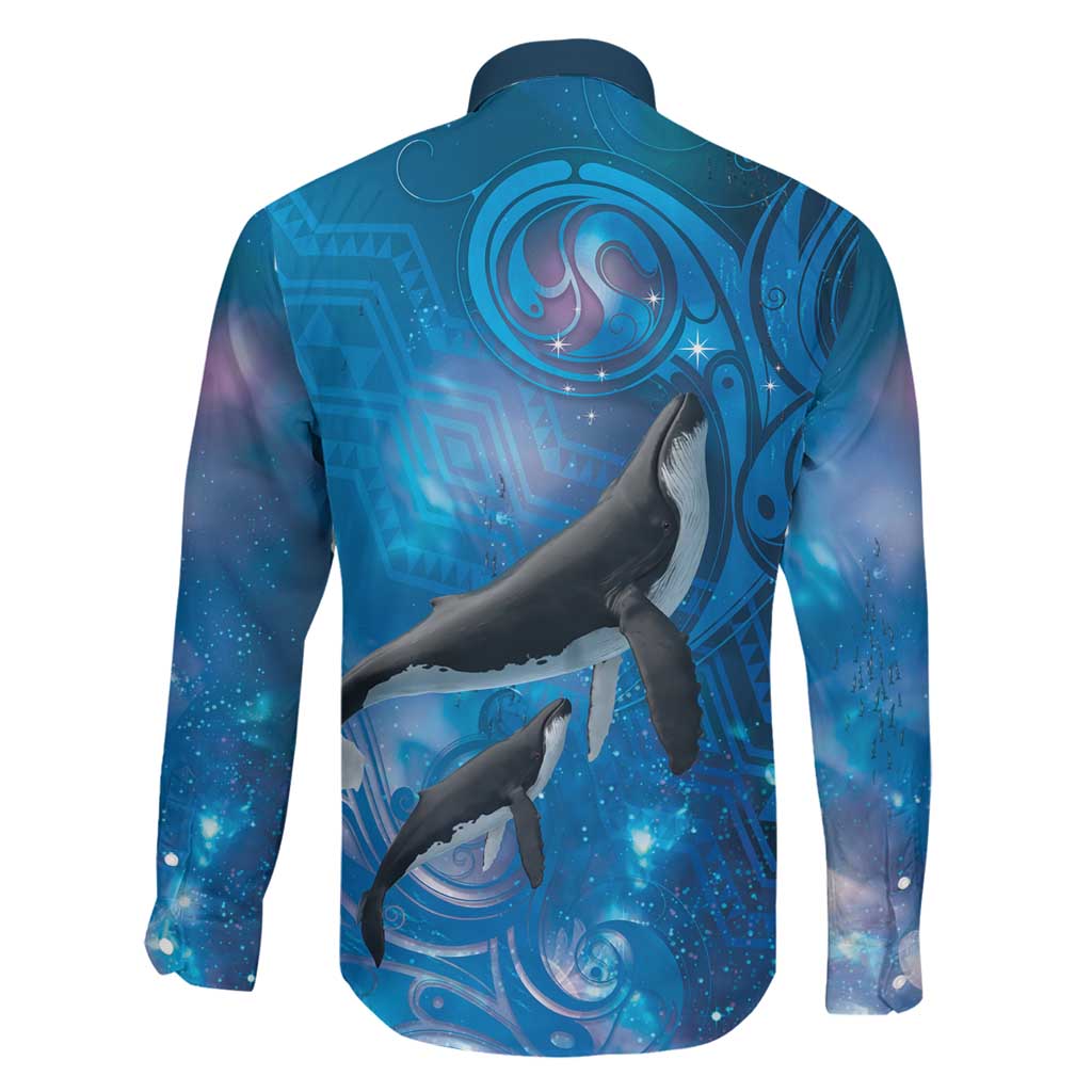 Paikea New Zealand Matariki Family Matching Mermaid Dress and Hawaiian Shirt Humpback Whale Taniko Motifs Ocean Vibes LT14 - Polynesian Pride