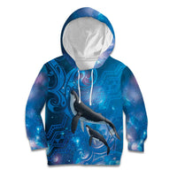 Paikea New Zealand Matariki Kid Hoodie Humpback Whale Taniko Motifs Ocean Vibes