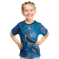Paikea New Zealand Matariki Kid T Shirt Humpback Whale Taniko Motifs Ocean Vibes